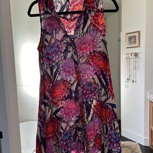 Cupio Floral Print Dress in Pink, Red & Purple